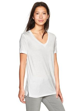 Gap Women Fluid V Neck Tee Size L Tall - white | Gap US