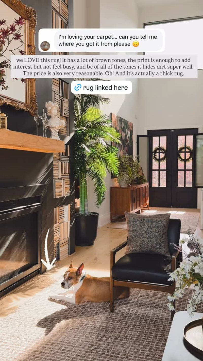 We LOVE this rug! It has a lot of brown tones, the print is enough to add interest but not feel busy, and because of all of the tones it hides dirt super well. The price is also very reasonable. Oh! And it’s actually a thick rug. 

 #LTKmomlife #LTKHome #LTKKids