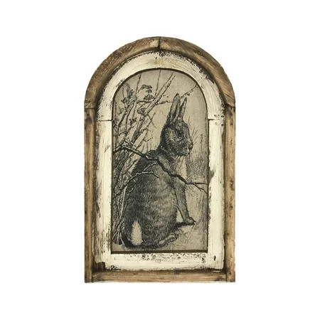 Rustic Wooden Vintage Rabbit Wall Decor, Farmhouse Bunny Art for Living Room, Home Office, Nursery & Easter Decoration | Walmart (US)