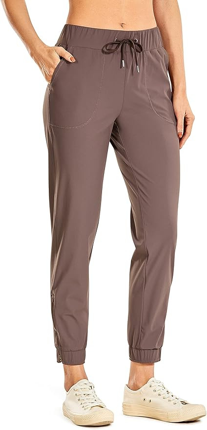 Amazon.com: CRZ YOGA Women's Lightweight Golf Pants with Pockets Casual Joggers Workout Lounge Ru... | Amazon (US)