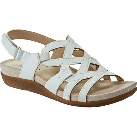 Women s Bare Traps Jeovanna Strappy Sandal White Aberdeen Faux Leather 9.5 M | Walmart (US)