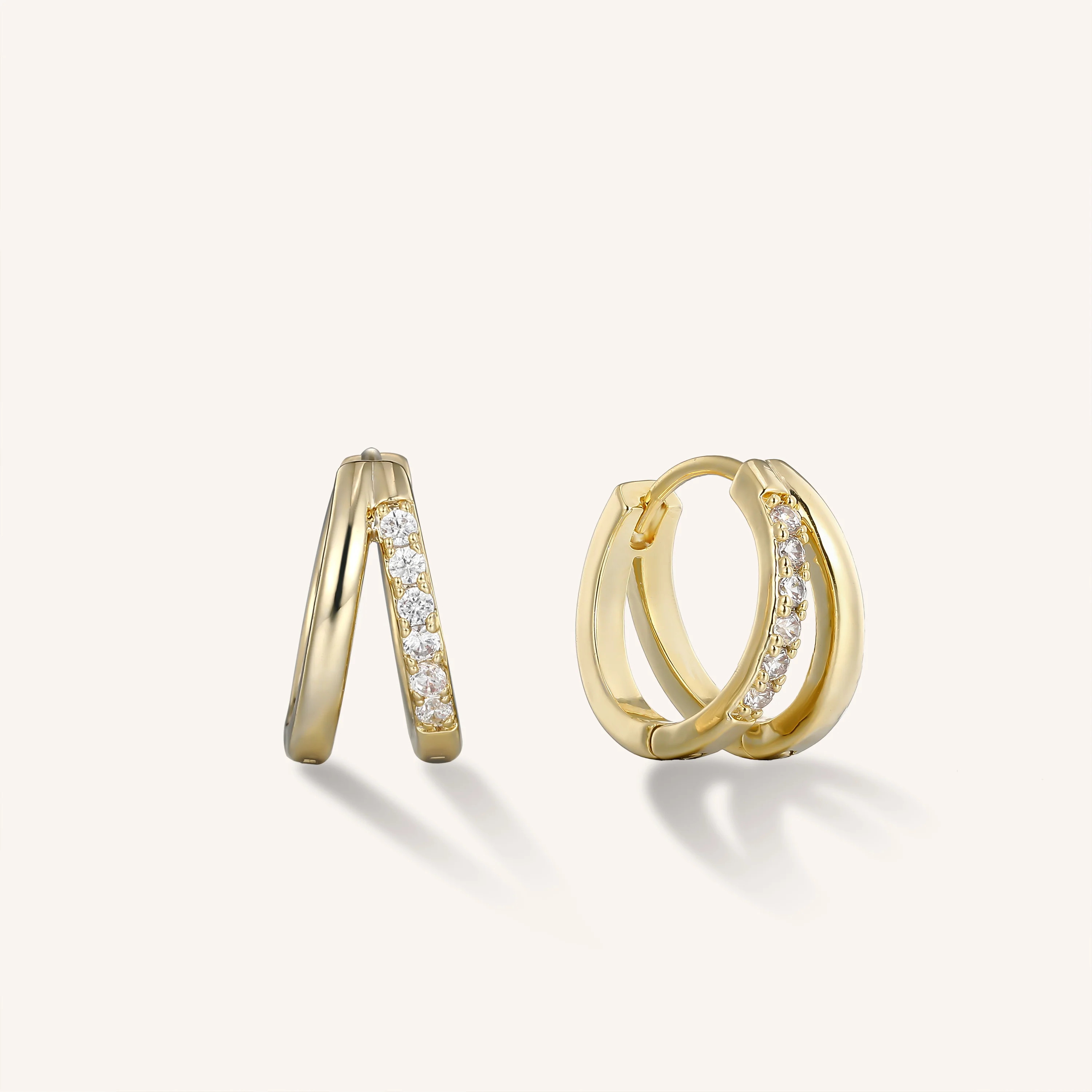Ava Pavé Double Hoop Earrings | Victoria Emerson