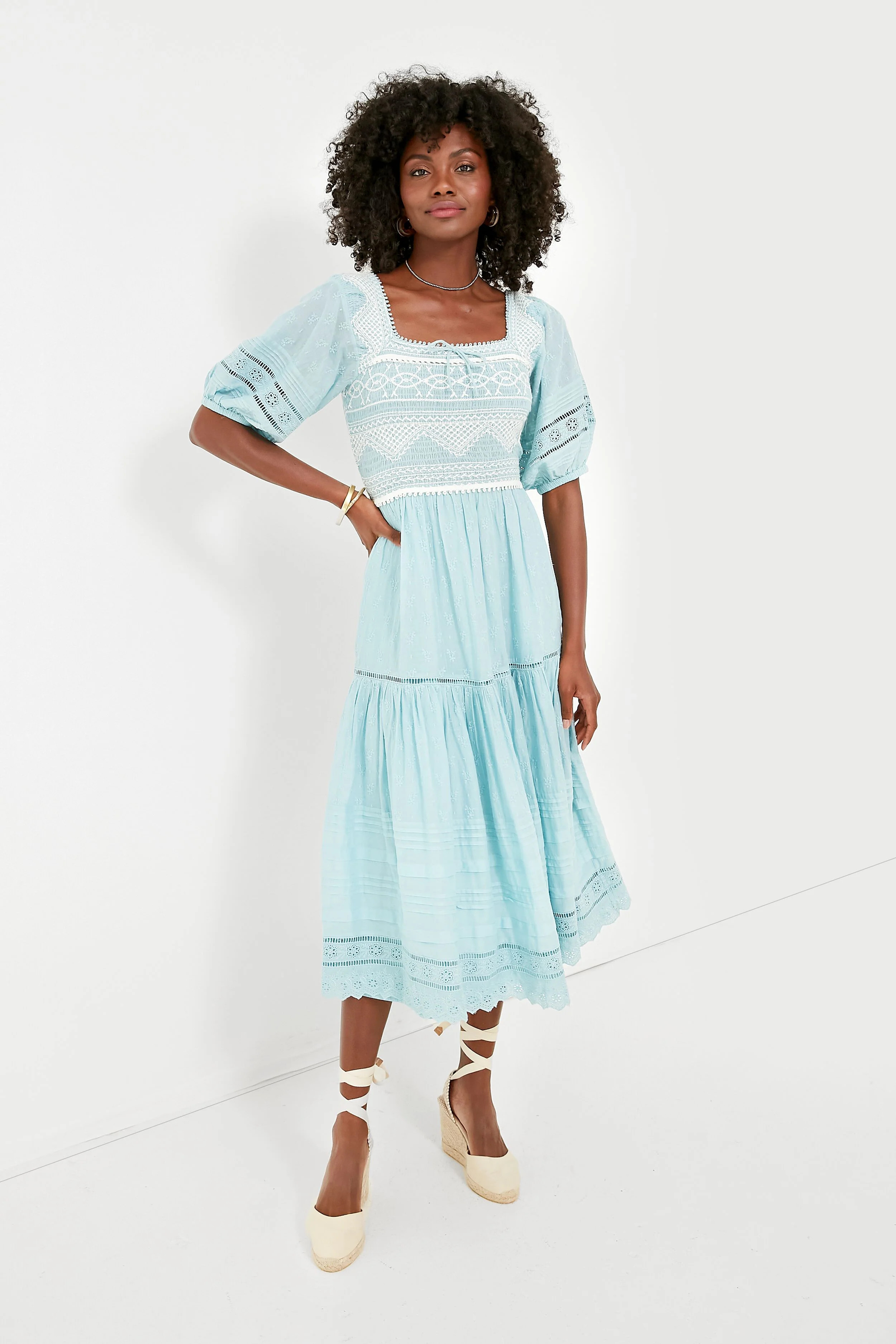 Blue Olga Hand Smocking Puff Sleeve Dress 
                Sea New York | Tuckernuck (US)