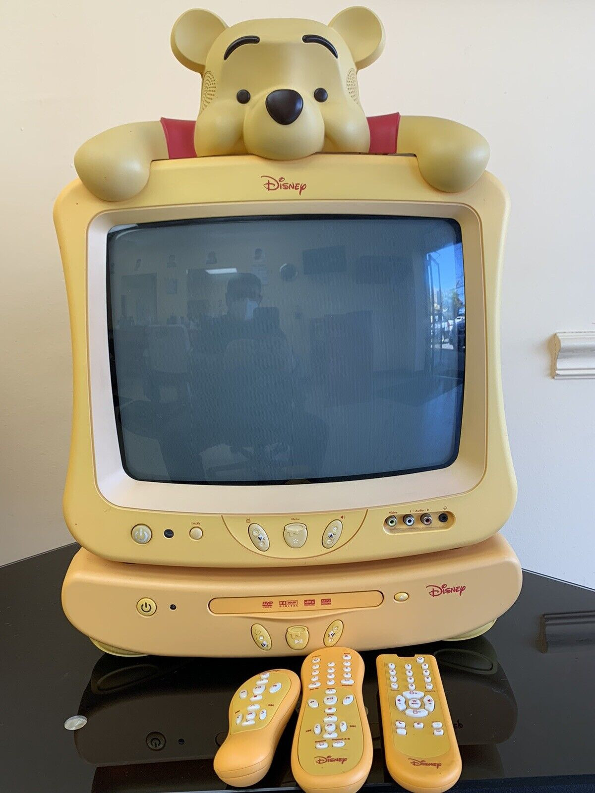 Disney Winnie the Pooh 13" Yellow Color TV & DVD Player Set - 3 Remotes  | eBay | eBay US