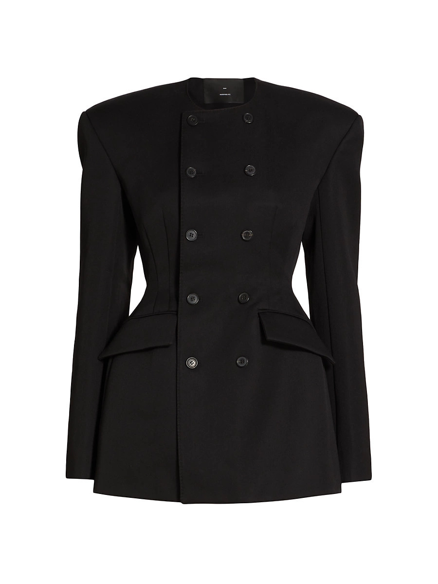 Women's RHW Double-Breasted Blazer Minidress - Black - Size Small | Saks Fifth Avenue