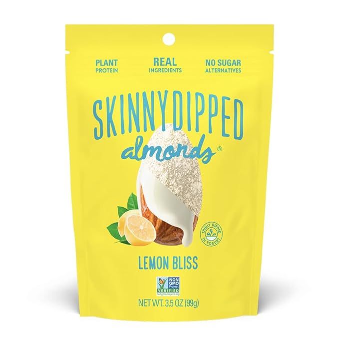 SkinnyDipped Lemon Bliss Yogurt Covered Almonds, Healthy Snack, Plant Protein, Gluten Free, 3.5 o... | Amazon (US)