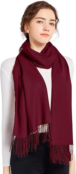 ELF KUCKUCK Kuschelige Warme Winter Schals - Langer Damen Schal mit Baumwolle Fransen - Kaschmir ... | Amazon (DE)