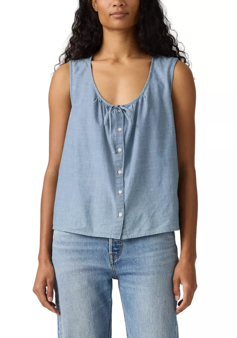 Luella Breezy Blues Blouse | Belk