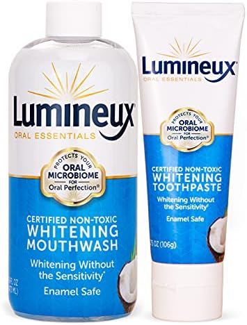 Lumineux Oral Essentials Mouthwash & Whitening Toothpaste Bundle - Natural & Enamel Safe for Sensiti | Amazon (US)
