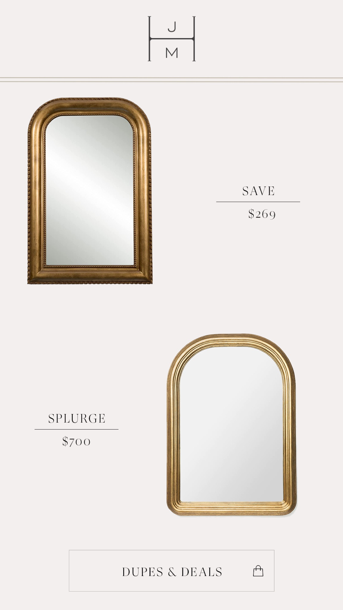 The dupe of this mirror is even prettier! 

#LTKstyletip #LTKsalealert #LTKhome