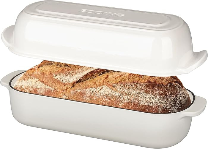 EDGING CASTING Enameled Cast Iron Loaf Pan with Lid, Bread pan, Dutch Oven Bread pan for Homemade... | Amazon (US)