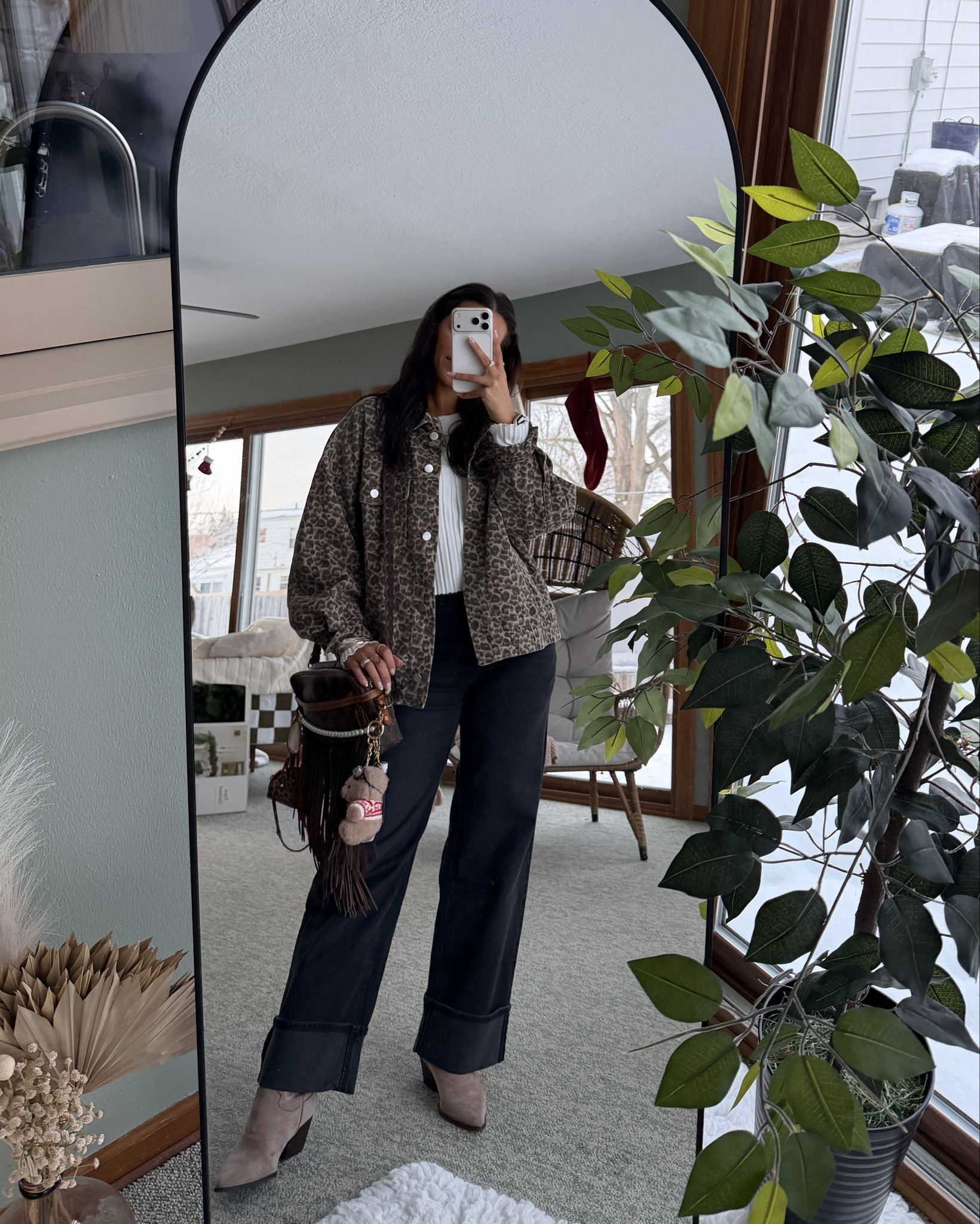 Monday ootd 🤎✨🐆 

Cheetah Jacket & white button up shirt: Altar’d State 
LV Boho Authentic Bag: Linked to all my socials in bio! 

#LTKSaleAlert #LTKCyberWeek #LTKootd