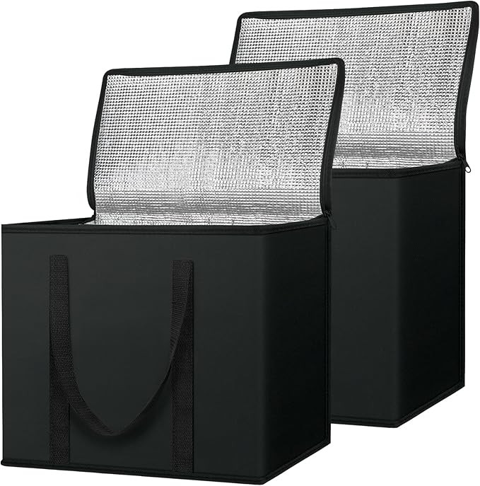 BALEINE 2Pk Insulated Reusable Grocery Bags, Collapsible Cooler Bag for Groceries, Heavy Duty Lar... | Amazon (US)