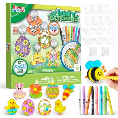 Klever Kits 18 Pcs Easter Suncatchers Crafts Set, Suncatcher Window Art Craft Kit for Kids Art & Home School Activities Party Favor Easter Party Supplies | Amazon (US)