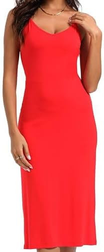 Women's Full Slips Cami Long Spaghetti Strap Under Dress | Amazon (US)