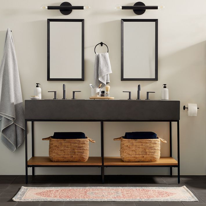 Streamline Concrete Double Bathroom Vanity (63") | West Elm (US)