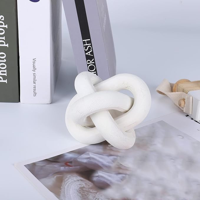 Wood Knot Decor, Small 3-Link Wood Chain Link Coffee Table Decor, Hand Carved Modern Boho Decorat... | Amazon (US)