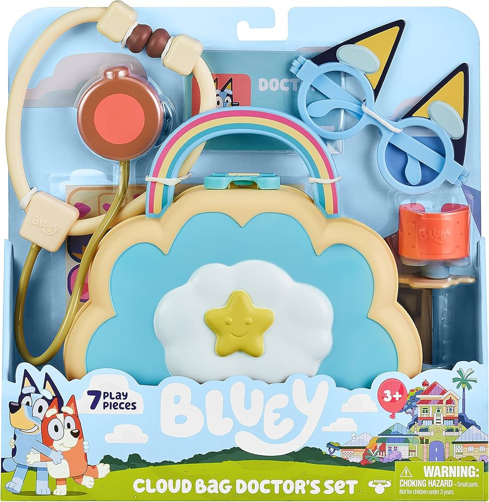 Bluey Cloud Bag , Doctor Check Up Set, Toy Playset with 7 Play Pieces | Amazon (US)