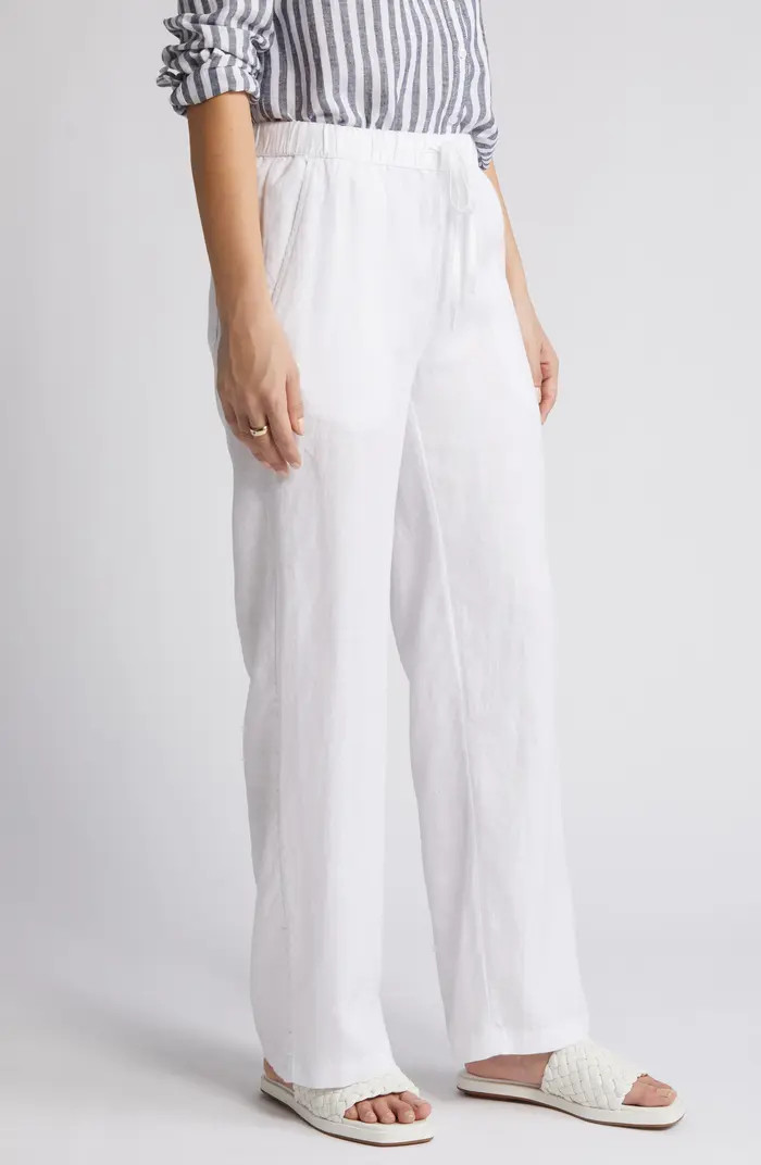 Drawstring Straight Leg Linen Pants | Nordstrom Rack