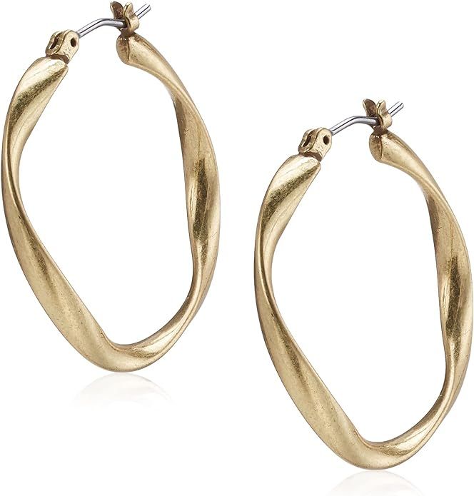 Lucky Brand Twist Hoop Earrings, Gold, One Size | Amazon (US)
