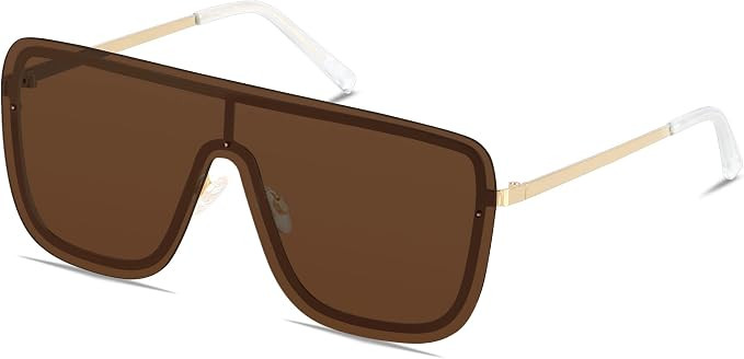 LYZOIT Rimless Oversized Square Sunglasses for Women Men Flat Top Shield Frameless Sun Glasses | Amazon (US)