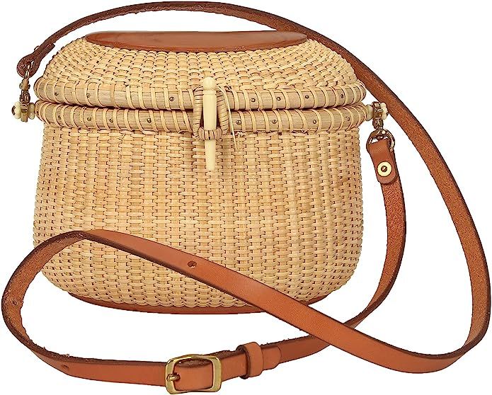 Nantucket Basket Tall Crescent Purse Cane-on-cane weave Rattan Bag for Women Bag | Amazon (US)