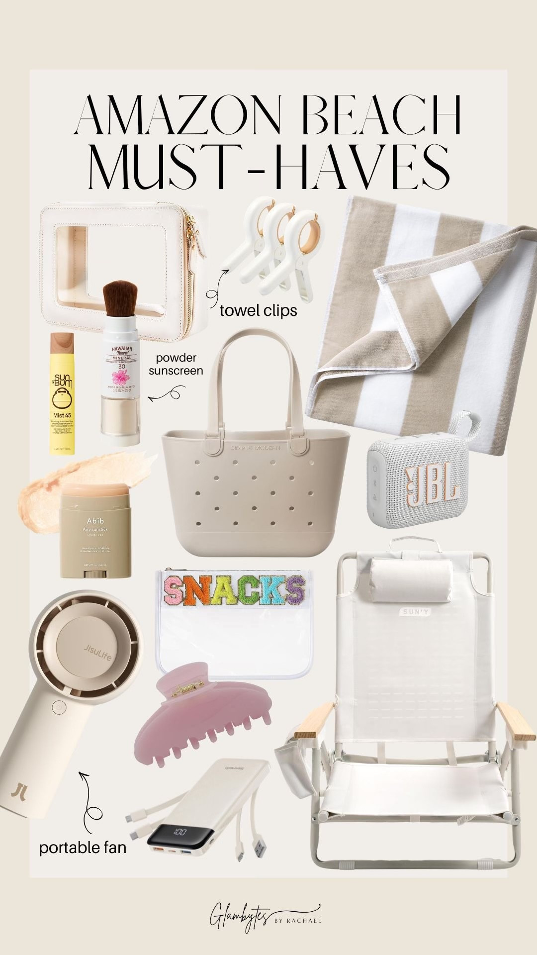 Beach essentials from Amazon 🏖️ 

Amazon find, Amazon finds, Amazon beach must haves, Amazon essentials, Amazon beach essentials, beach chair, portable fan, portable charger, beach towels, summer skincare, summer essentials

#LTKSwim #LTKTravel #LTKSeasonal