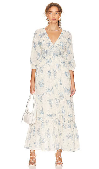 Golden Hour Maxi Dress in Tea Combo | Blue And White Dress White And Blue Dress White Floral Dress | Revolve Clothing (Global)