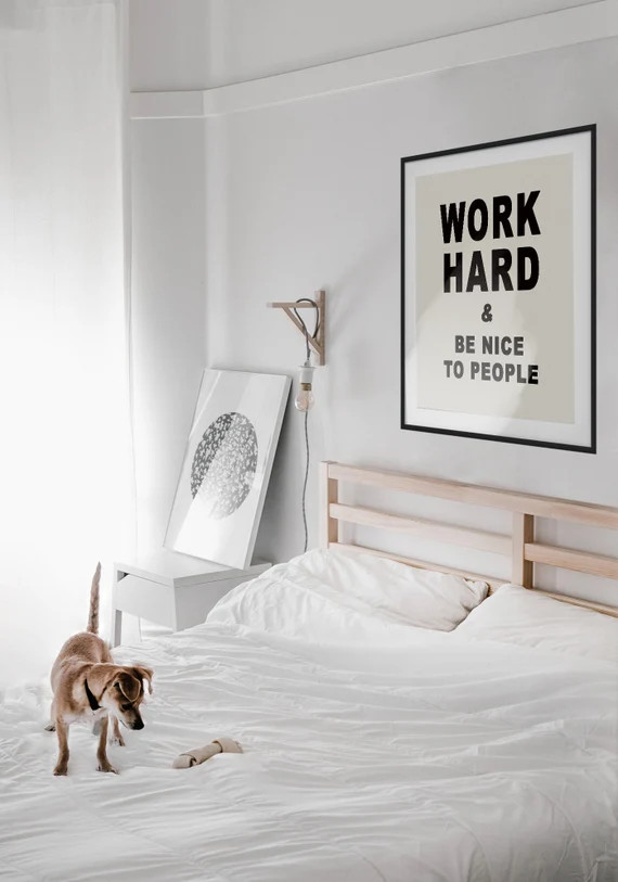 Work Hard and Be Nice to People Canvas or Unframed Print  - Etsy | Etsy (US)