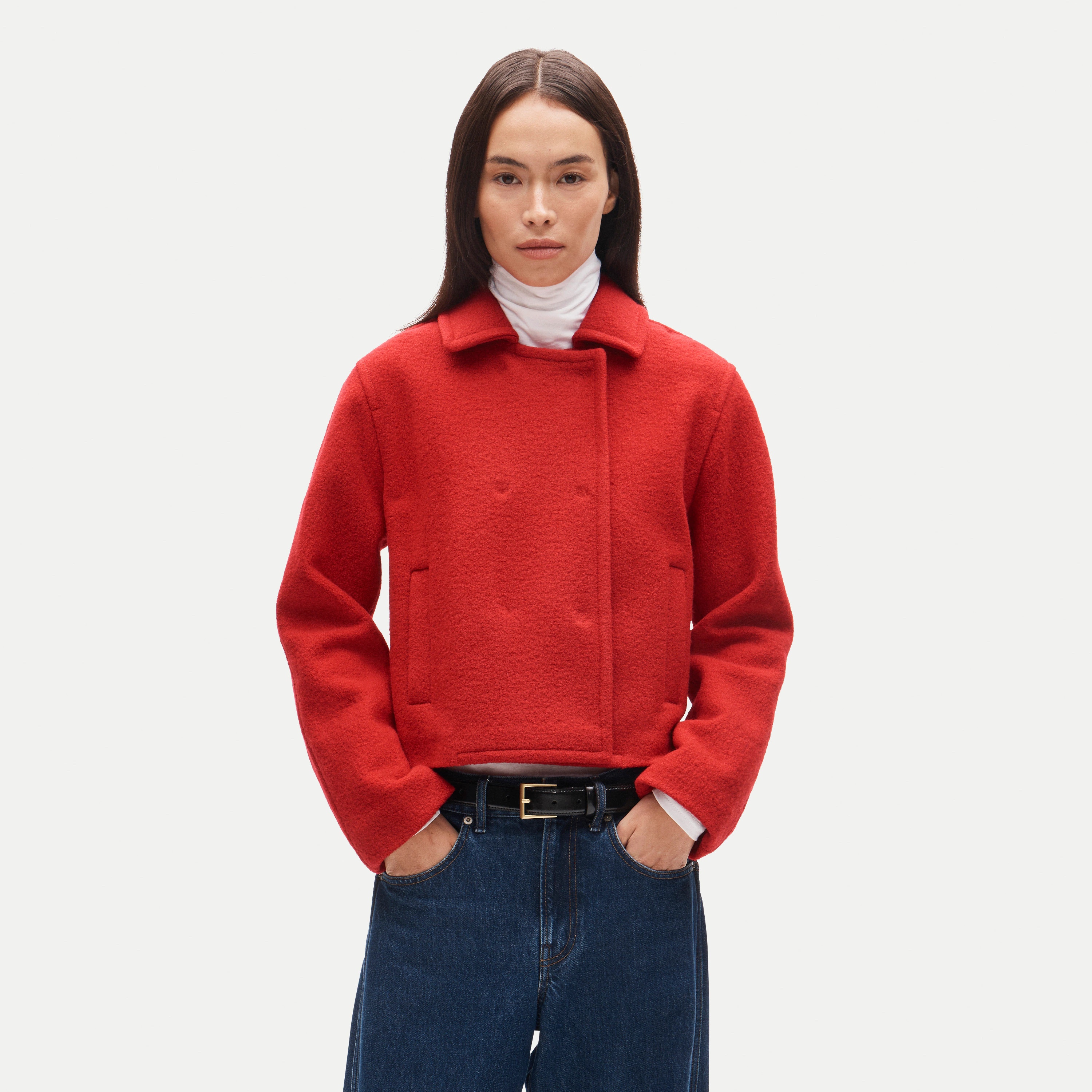Double-breasted jacket in boiled wool | J. Crew US