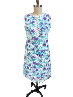 Lilly Pulitzer Dress" THE LILLY " Lady Bug" Print  Size 16 L VTG 60s Purple Aqua  | eBay | eBay US