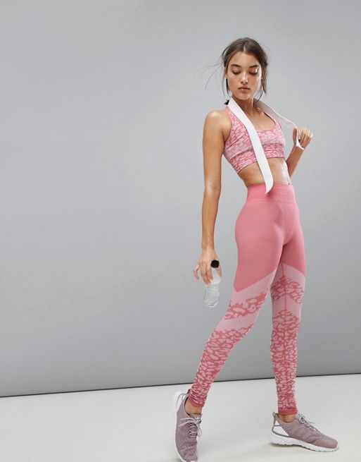 Varley Emerson Seamless Leopard Print Legging In Pink | ASOS US