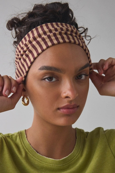 Evie Striped Headwrap Wide Headband | Urban Outfitters (US and RoW)