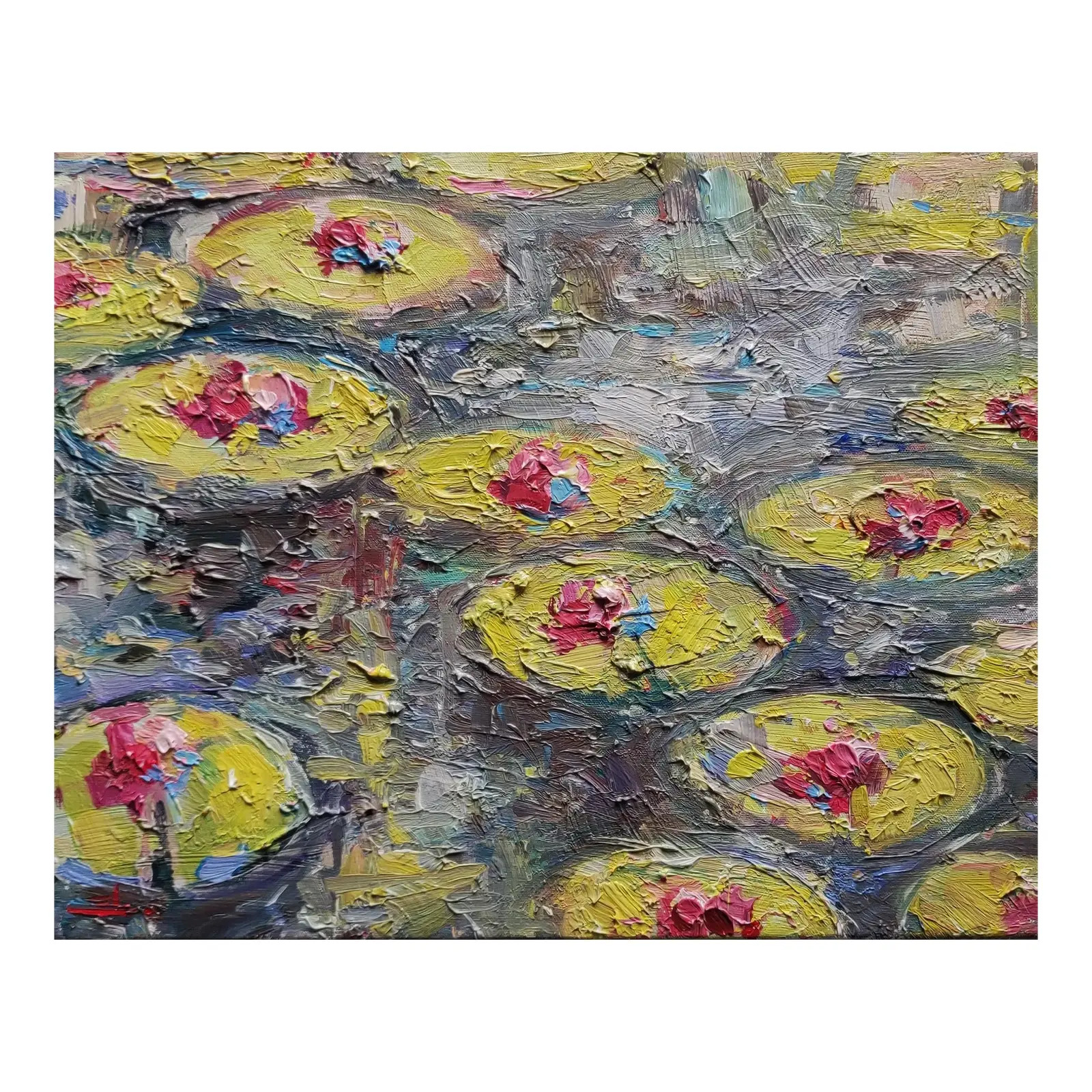 Waterlilies Oil Painting | Chairish