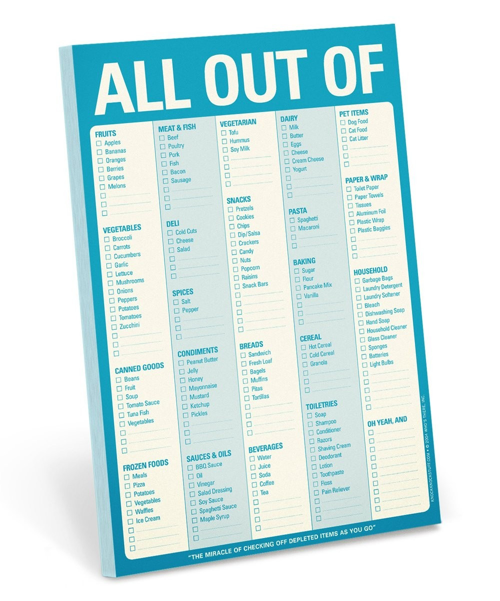 Blue 'All Out Of' Magnetic Knock Knock Pad | zulily