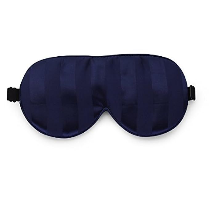 Alaska Bear Natural Silk Sleep Mask, Blindfold, Super Smooth Eye Mask (Navyblue Stripe) | Amazon (US)