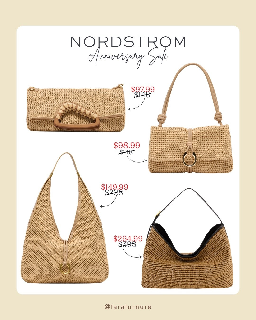 These woven bags are topping my NSale wishlist. 🤎 The perfect neutral handbags for summer now, fall later, and every vacation in between. Classic styles you'll reach for season after season—now at Anniversary Sale prices.

Nordstrom Anniversary Sale, NSale handbags, woven bags, raffia handbags, straw bags, summer handbags, shoulder bag, clutch bag, neutral accessories, designer inspired bags, vacation bag, resort style, everyday handbag, Nordstrom accessories, women's handbags, timeless style, capsule wardrobe, LTK handbags, Nordstrom finds, sale handbags

#LTKSaleAlert #LTKSeasonal #LTKOver40