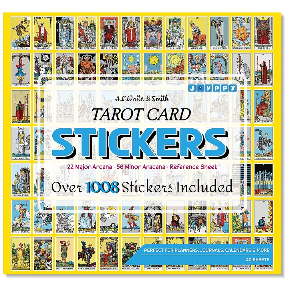 Joyppy 1008 Pcs Rider Waite Smith Mini Tarot Stickers, 12 Sets Full Deck Tarot Card Stickers for ... | Amazon (US)