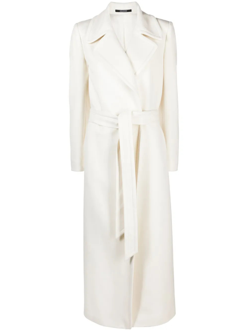 manteau longue en laine vierge à taille ceinturée | Farfetch Global