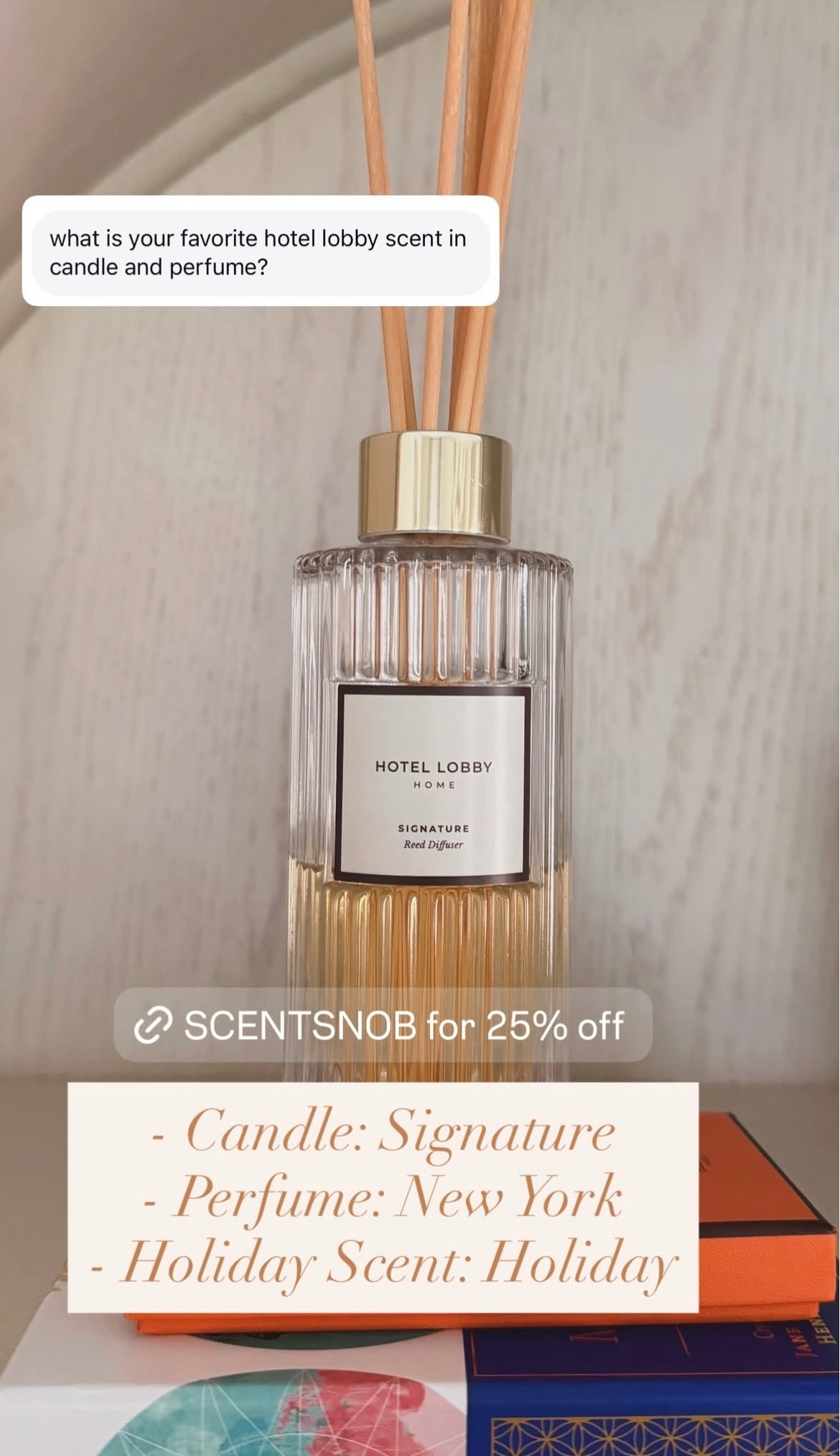 Favorite hotel lobby scents:
Candle: signature 
Perfume: New York 
Holiday Scent: Holiday
USE SCENTSNOB for 25% off! 

#LTKHome #LTKHoliday #LTKSeasonal