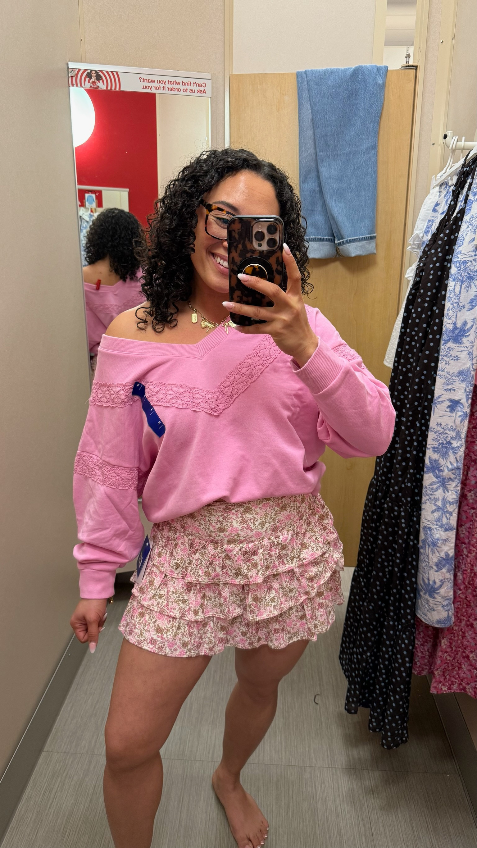Target athliesure look. I love this ruffle detail skort and lace trim sweatshirt for a casual spring look. 

 #LTKootd #LTKmomlife #LTKSeasonal