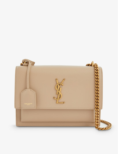 Womens Dark Beige/gold Mono Leather Cross-body bag | Selfridges