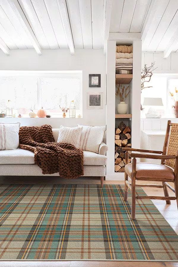 Dress Stewart Tartan Khaki Tufted Rug | Ruggable | Ruggable