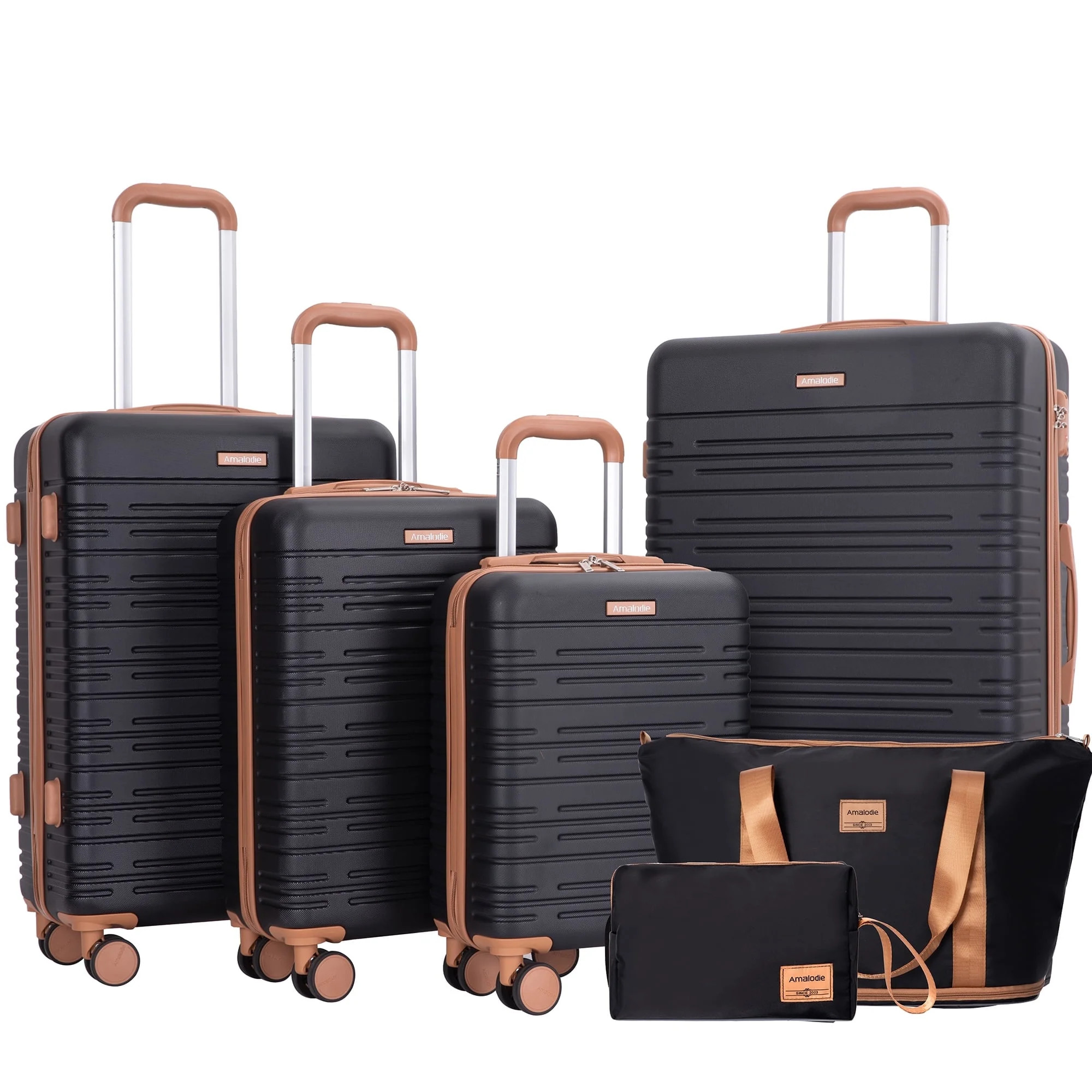 Amalodie-6 Piece Luggage Sets, 4 piece ABS Hardside Checked Luggage(16"20"24"28") with Expandable... | Walmart (US)