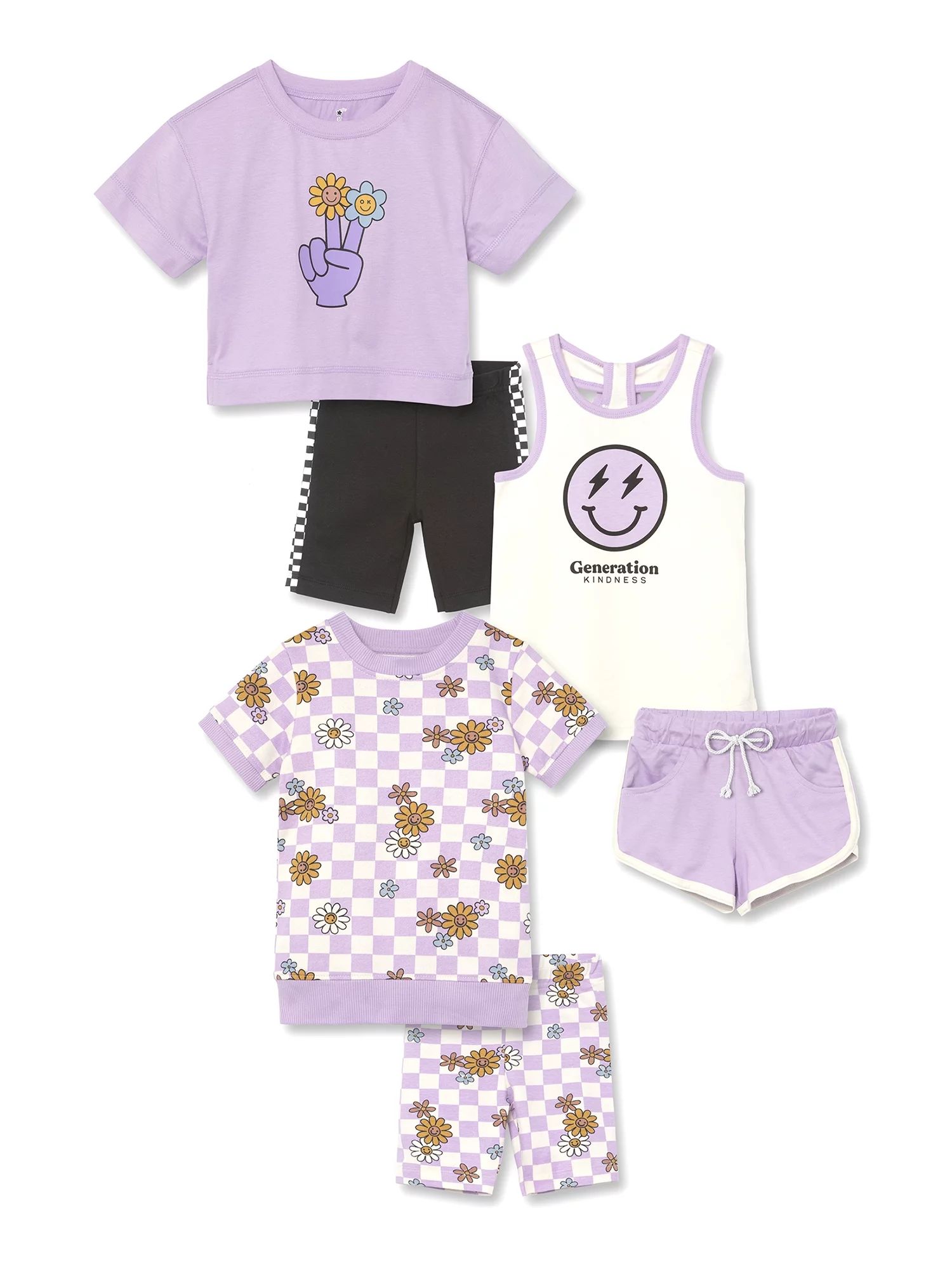 Little Star Organic Toddler Girl 6Pc Outfit Set, 12M-5T | Walmart (US)
