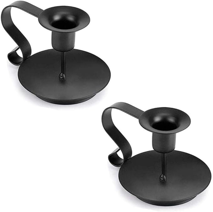 Candle Holder, Taper Candle Stick Holder, 2 Pack Candle Stick Holder, Black Candlestick Holders | Amazon (US)