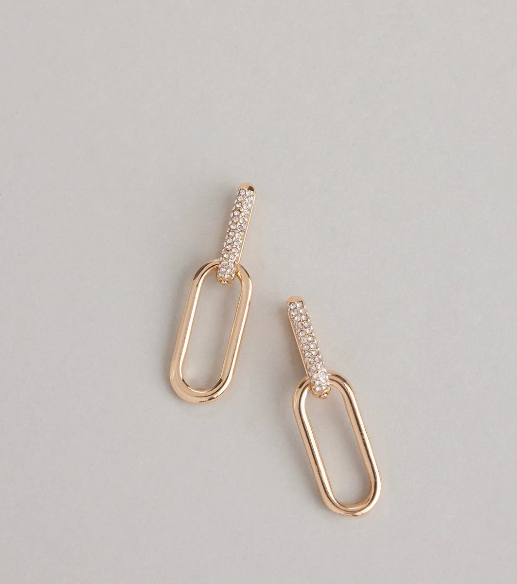 Glow Mode Chain Rhinestone Earrings | Windsor Stores