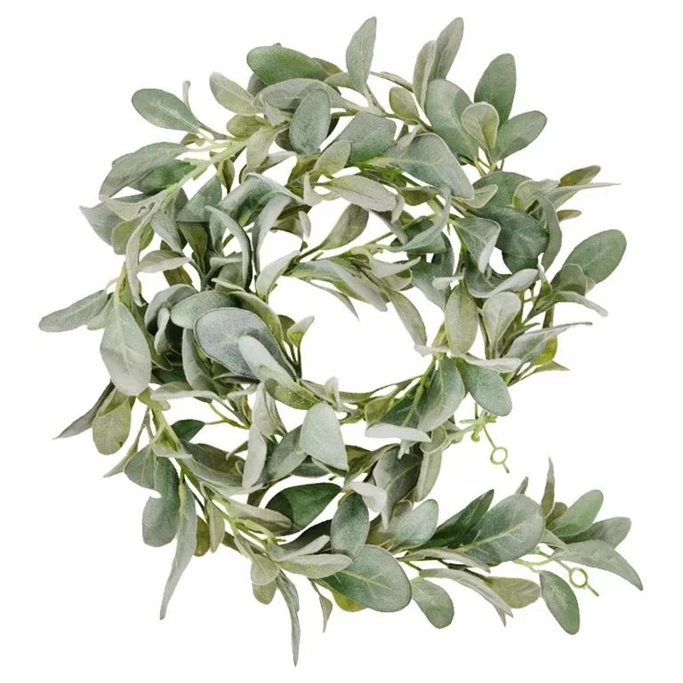 Artificial Flocked Lambs Ear Garland - for Farmhouse Mantel Decor - Walmart.com | Walmart (US)