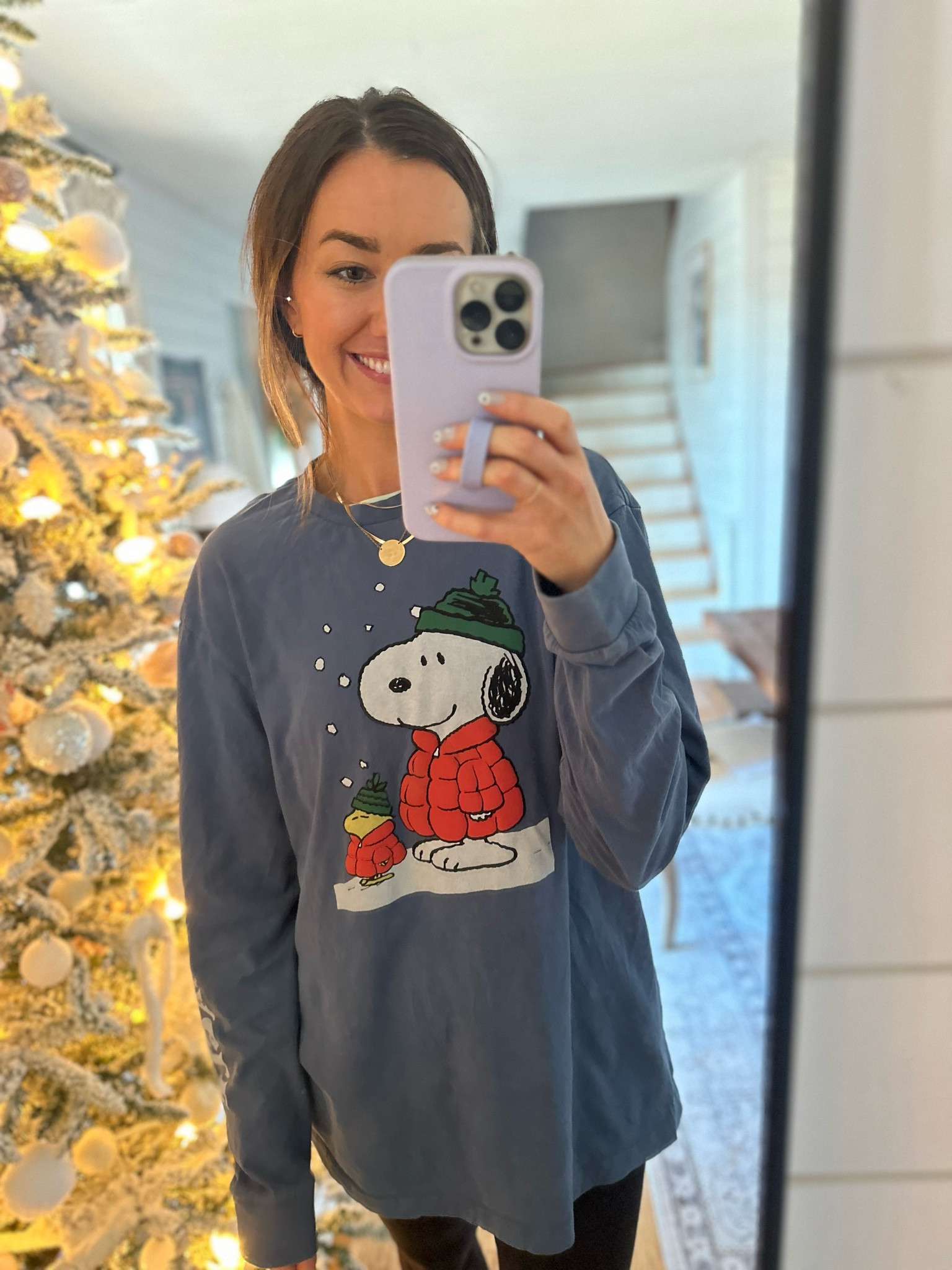 Snoopy snow shirt ❄️ wearing a large. So soft! Amazon leggings, cozy outfit, graphic 

#LTKsalealert #LTKfamily #LTKkids