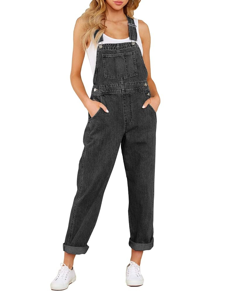 luvamia Women's Casual Stretch Adjustable Denim Bib Overalls Jeans Pants Jumpsuits | Amazon (US)